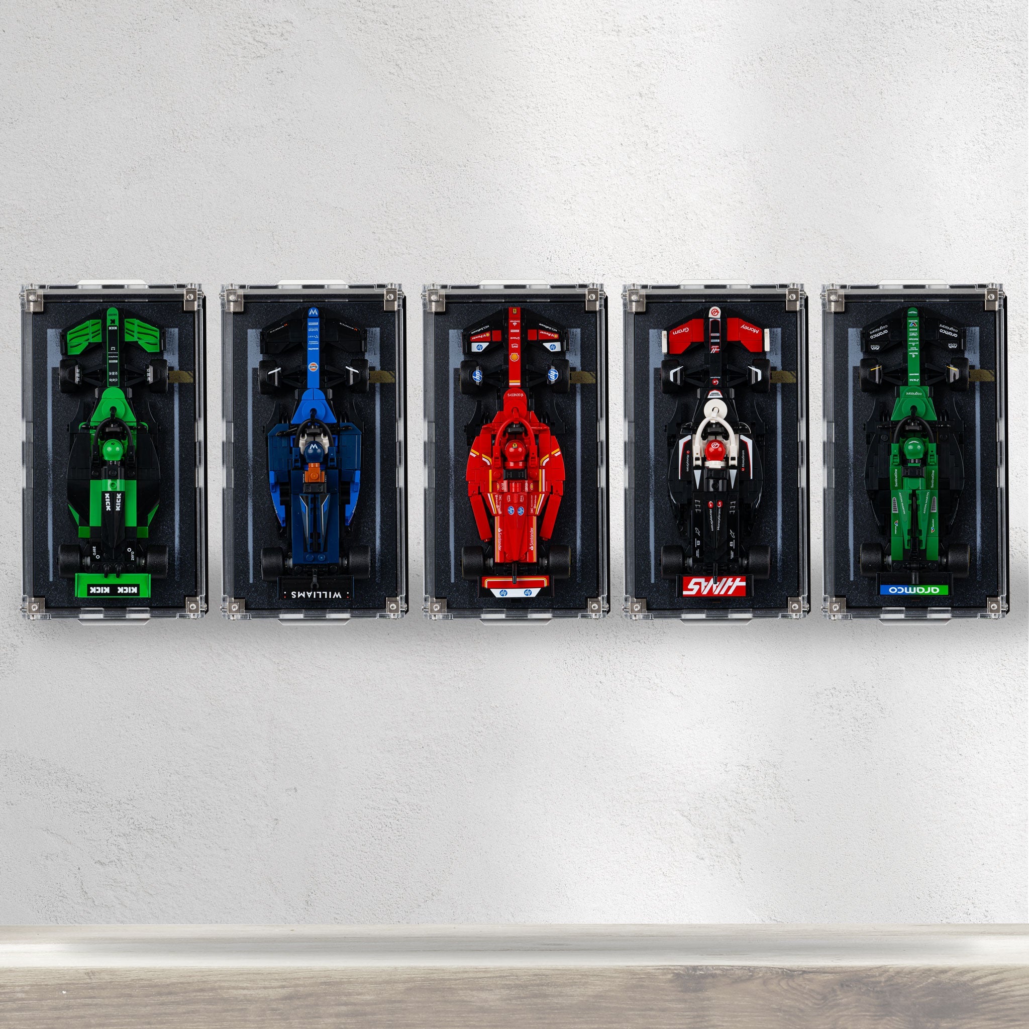Wall Mountable Display Case for LEGO® Speed Champions: Formula 1 Range