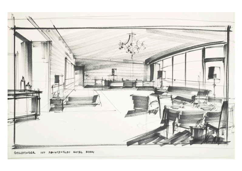James Bond Ken Adam Goldfinger Art Print Set - Numbered Edition (Unframed)
