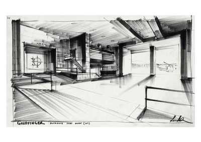 James Bond Ken Adam Goldfinger Art Print Set - Numbered Edition (Unframed)