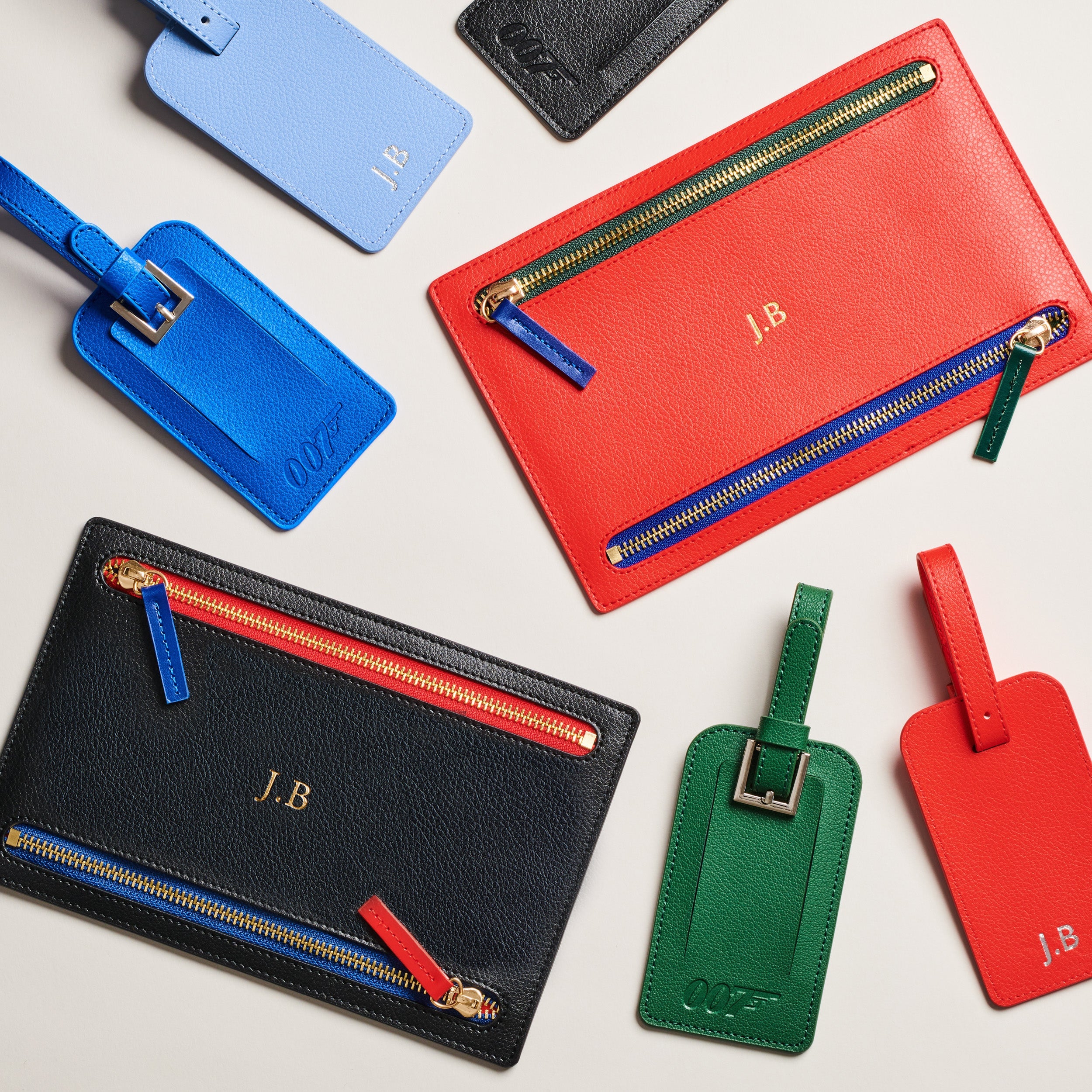 James Bond Personalised Leather Luggage Tag (3 Colours)