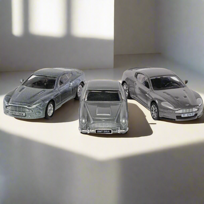 James Bond Aston Martin Model Car Trio - DB5, V12 Vanquish & DBS Edition - By Corgi