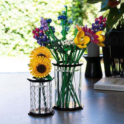 Large Display Vase for LEGO® Flowers - Black