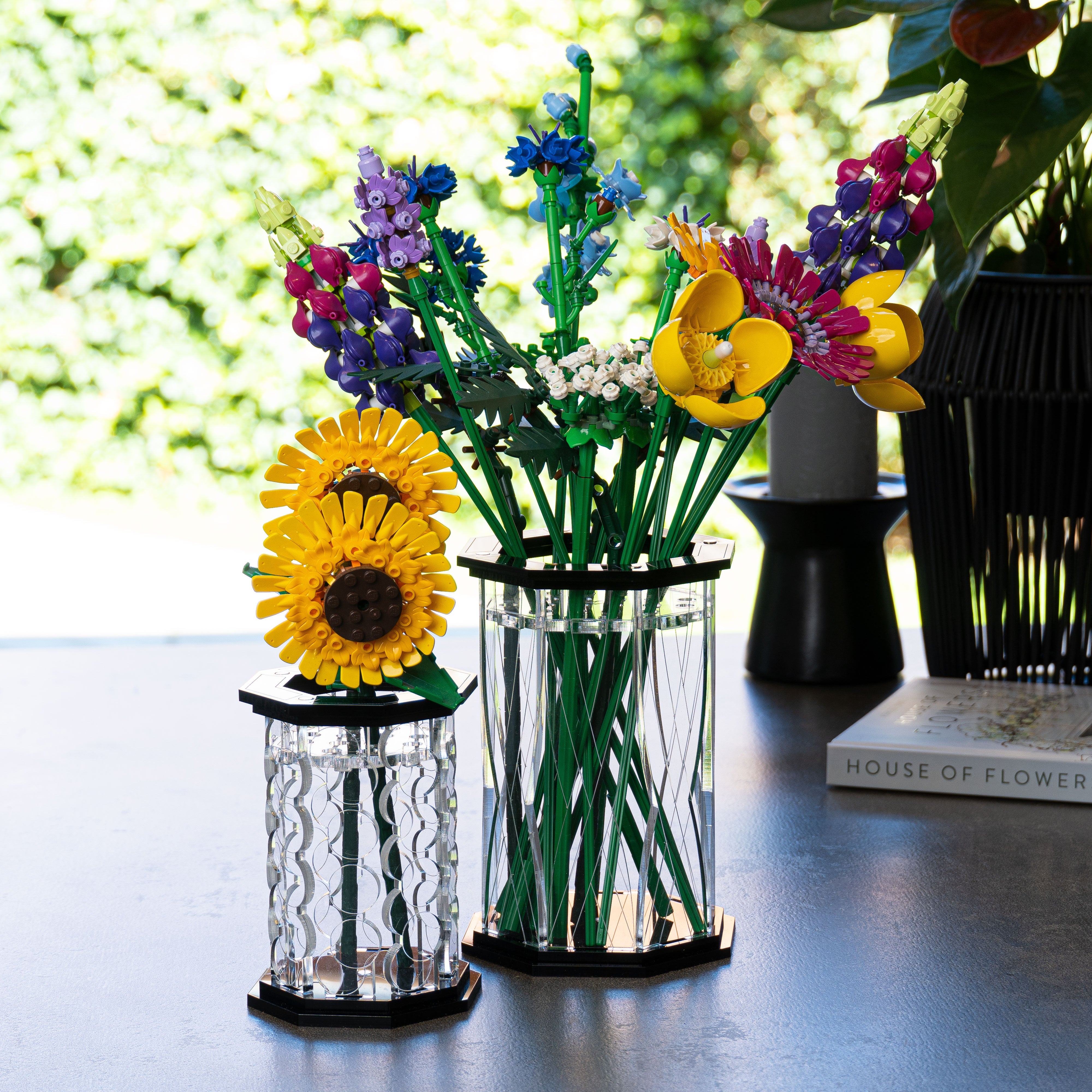 Large Display Vase for LEGO® Flowers - Black