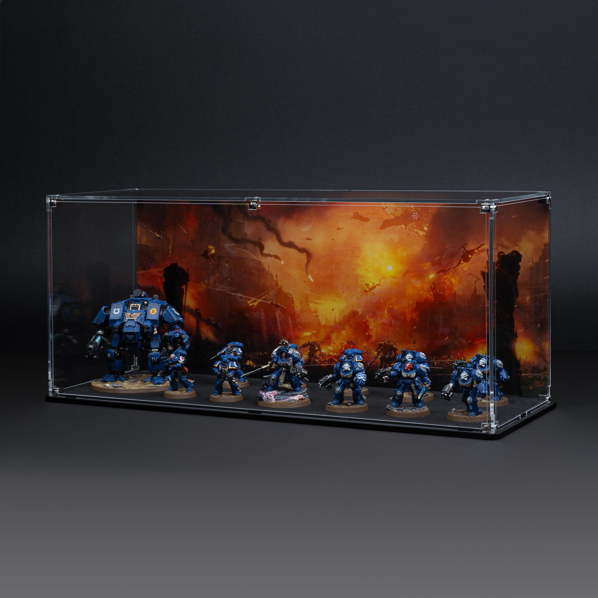 Display Case for Warhammer® Army with Endless War Background