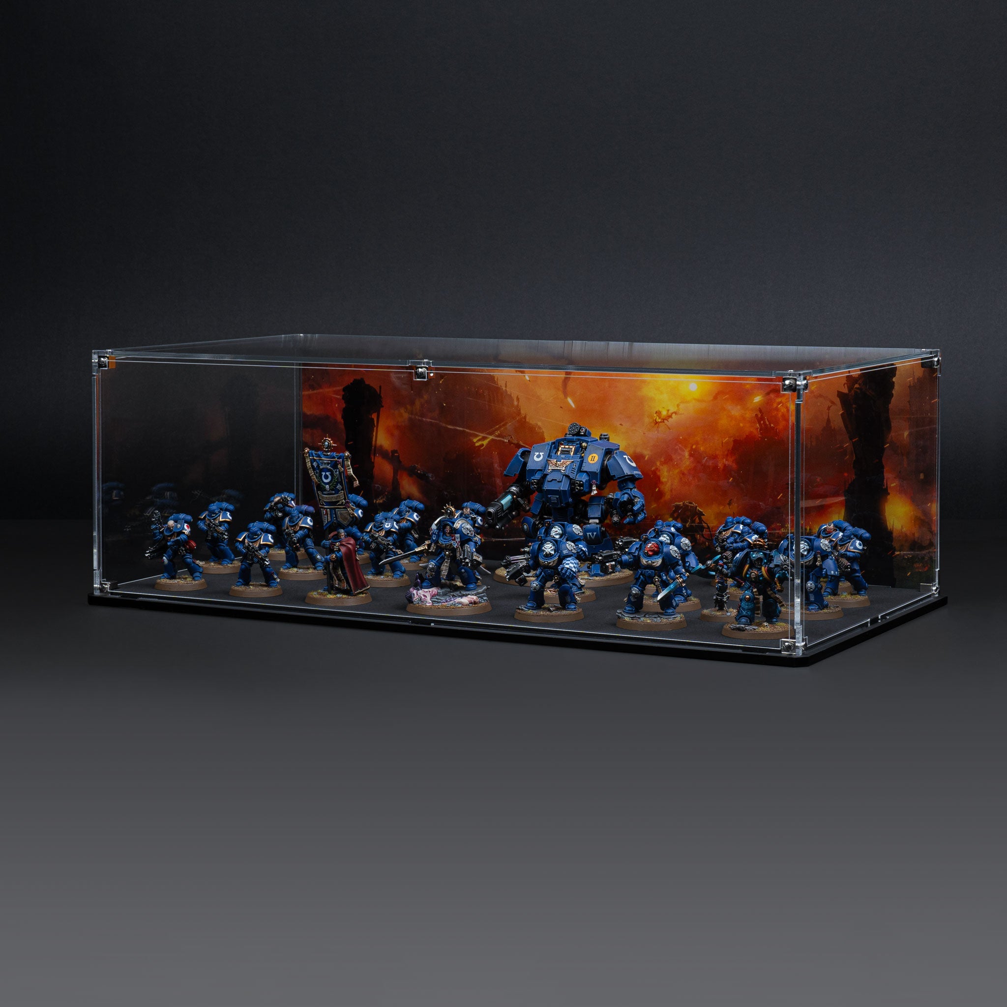 Display Case for Warhammer® Army with Endless War Background