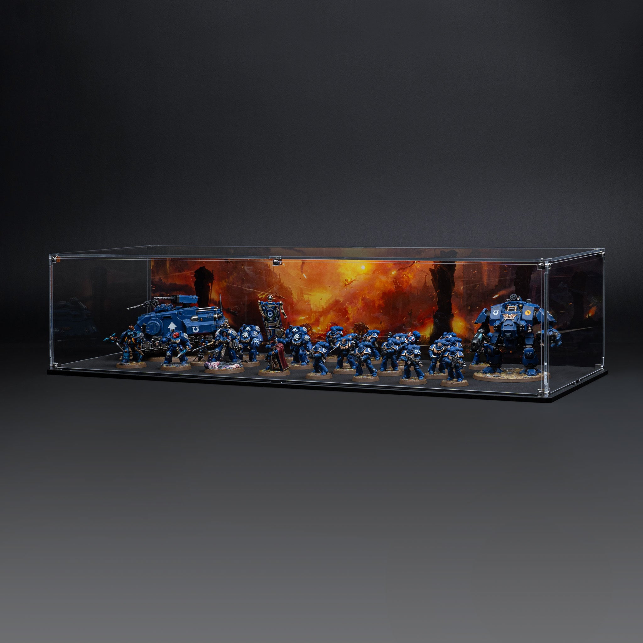 Display Case for Warhammer® Army with Endless War Background