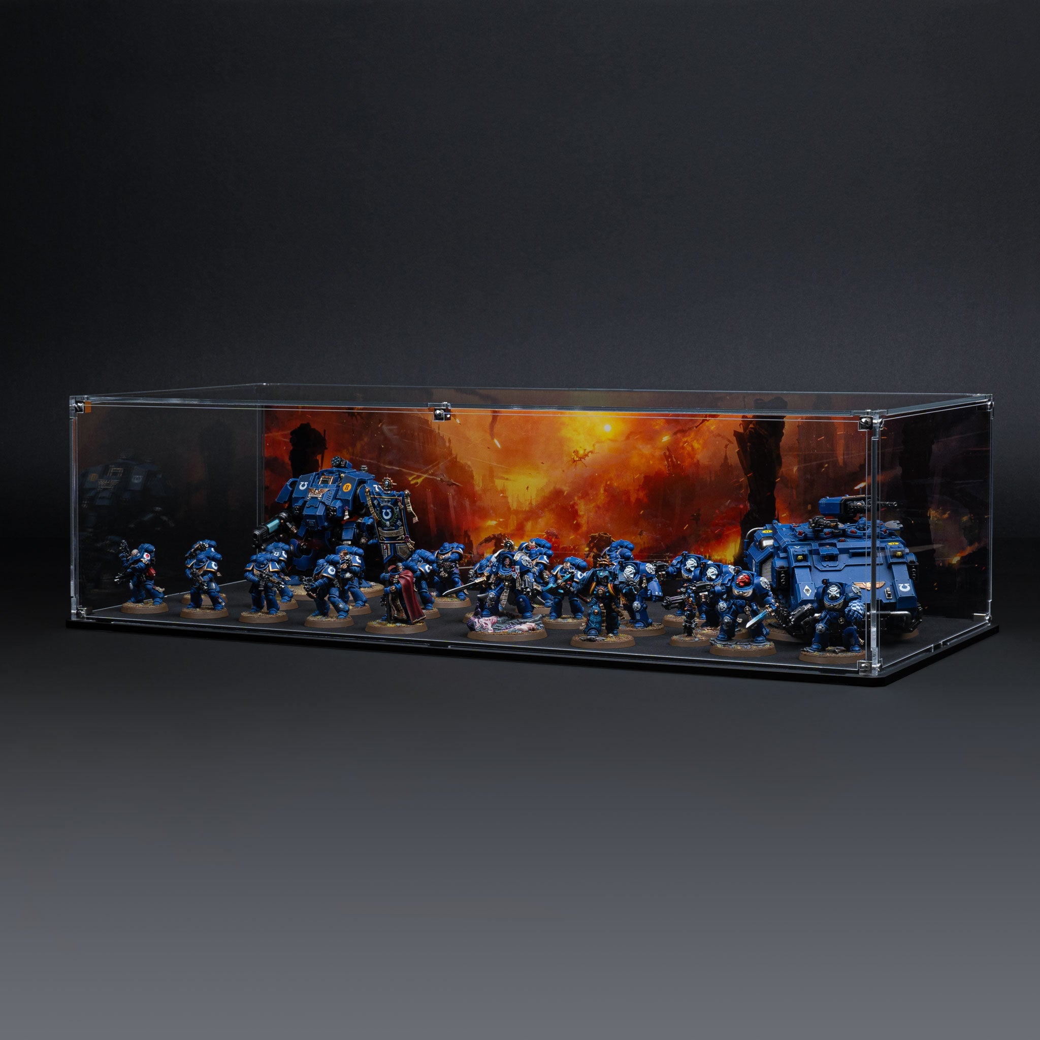 Display Case for Warhammer® Army with Endless War Background