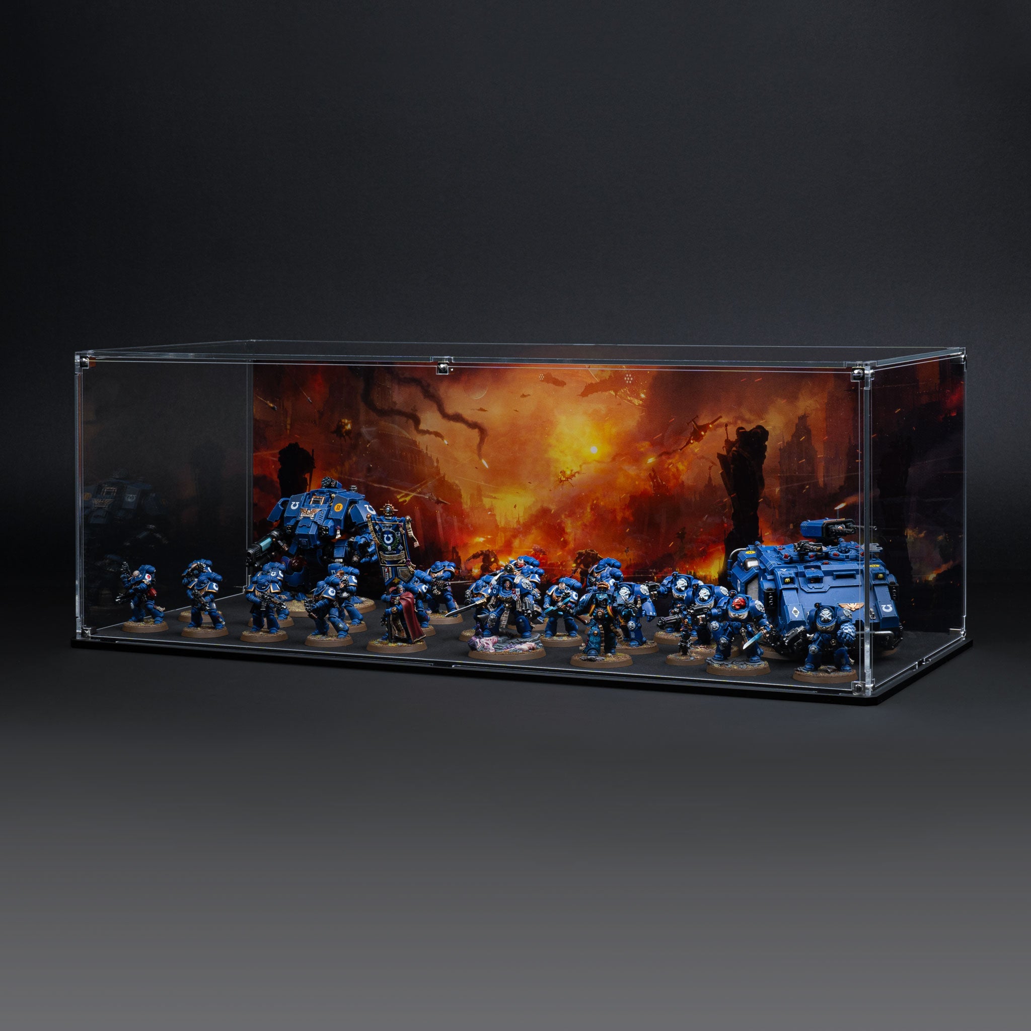 Display Case for Warhammer® Army with Endless War Background