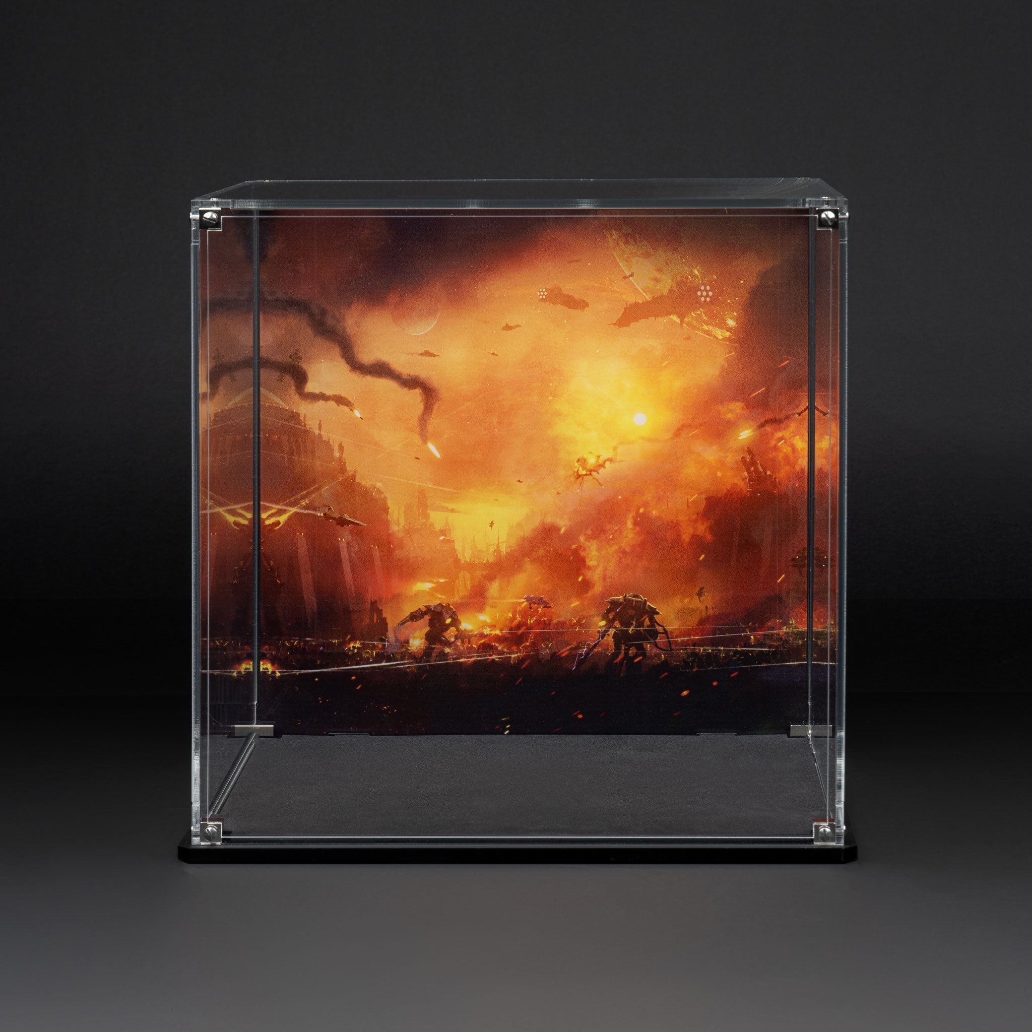Oversized Miniature Display Case for Warhammer® with Endless War Background