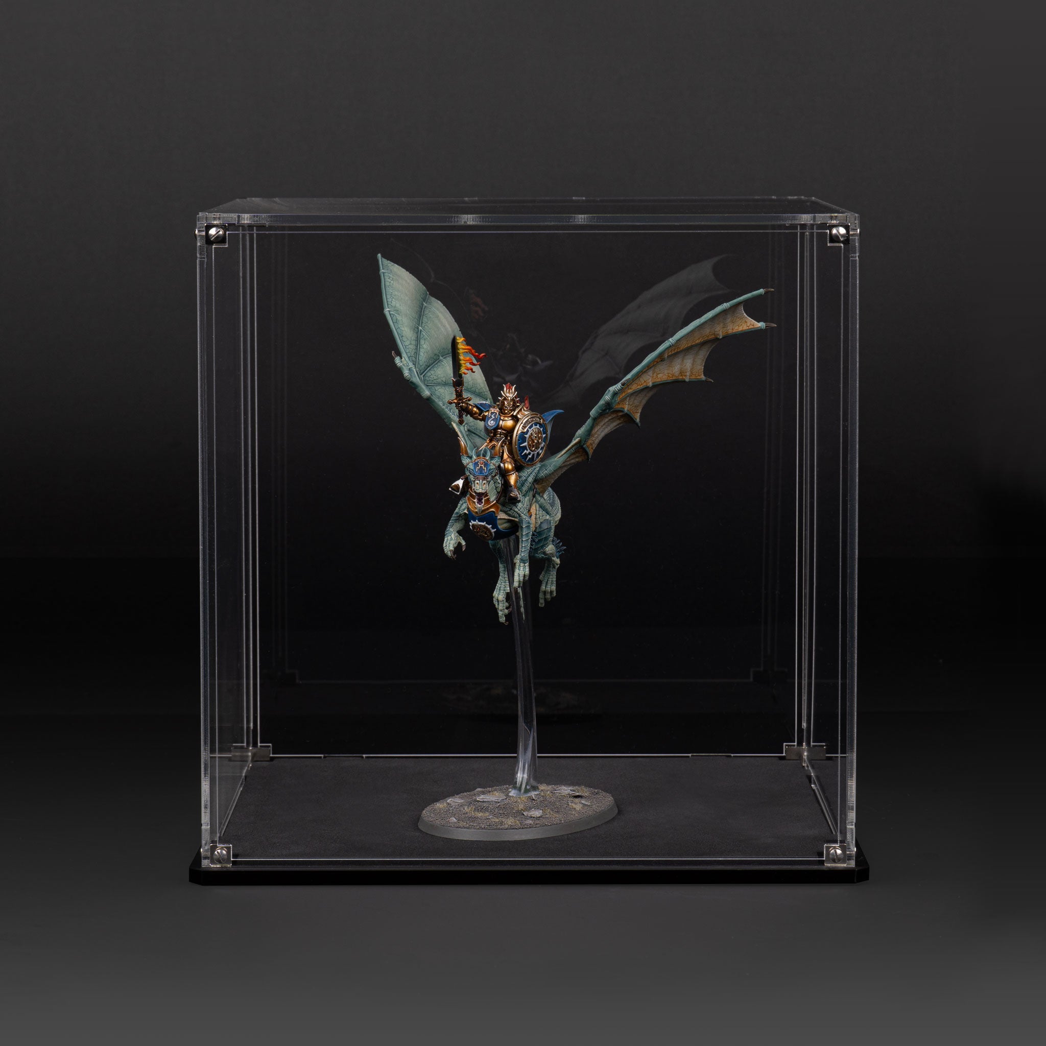 Oversized Miniature Display Case for Warhammer® with Clear Background