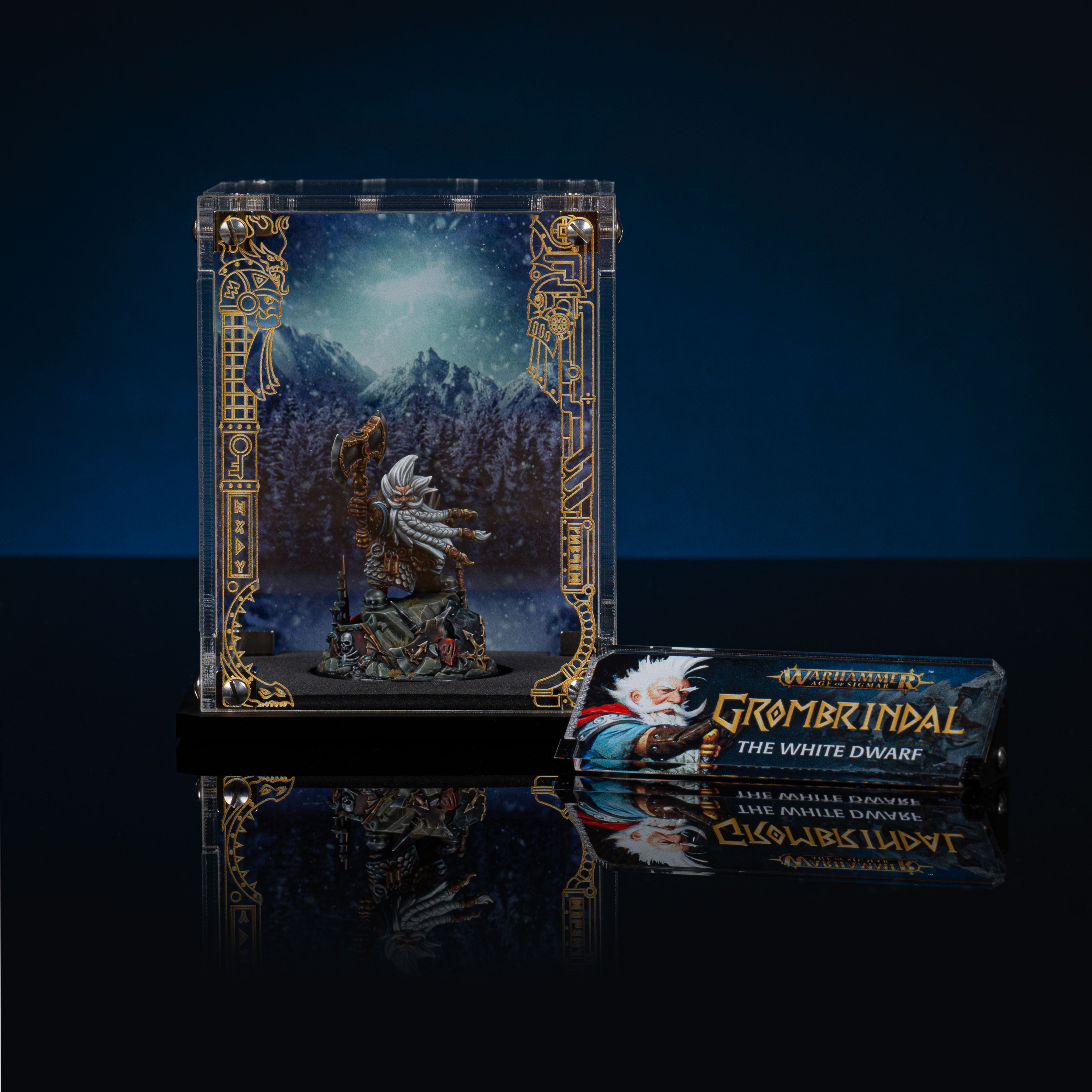 Limited Edition Display Case & Plaque for the Warhammer® Grombrindal Commemorative Anniversary Miniature