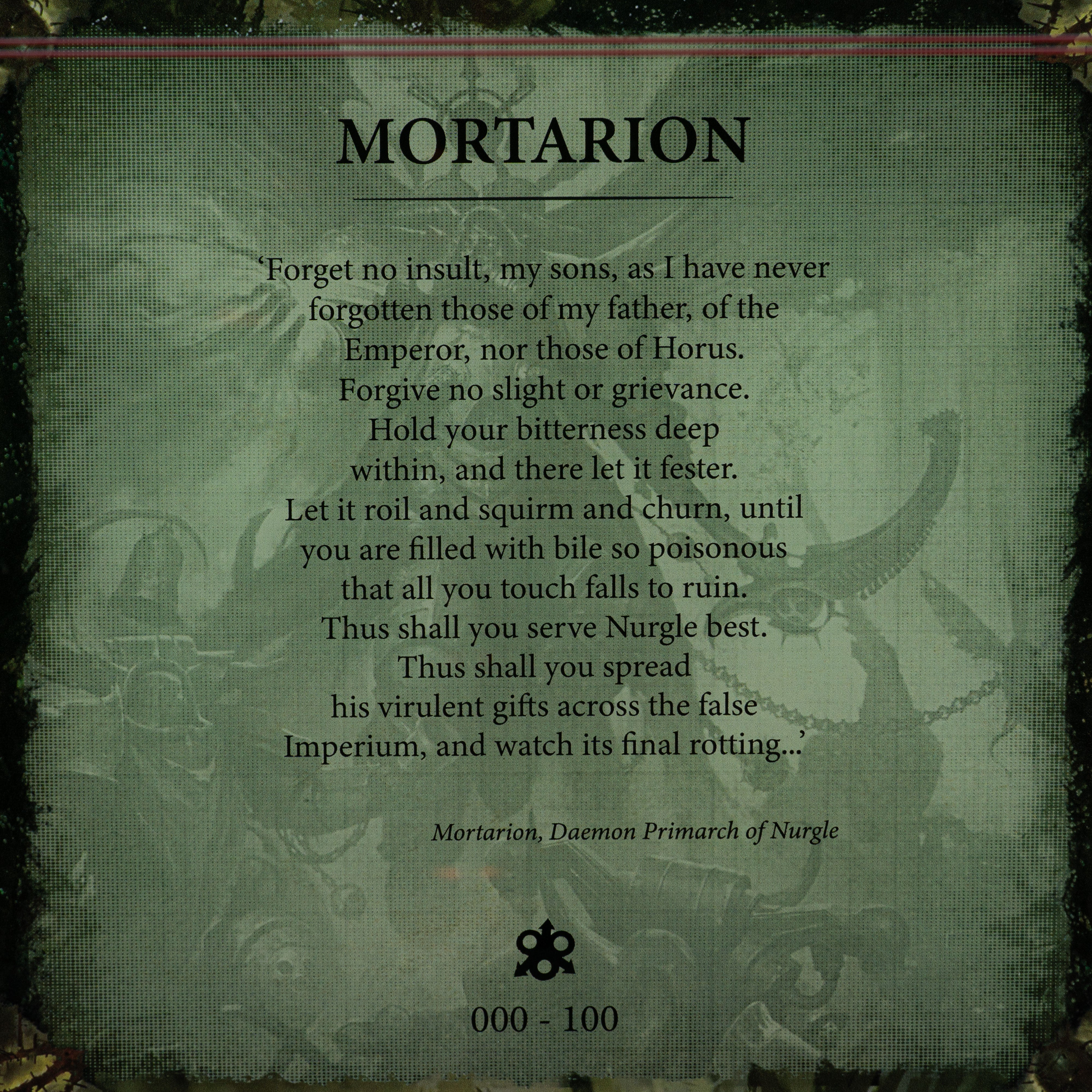 Limited Edition Display Case for Warhammer® 40,000 Mortarion, Daemon Primarch of Nurgle