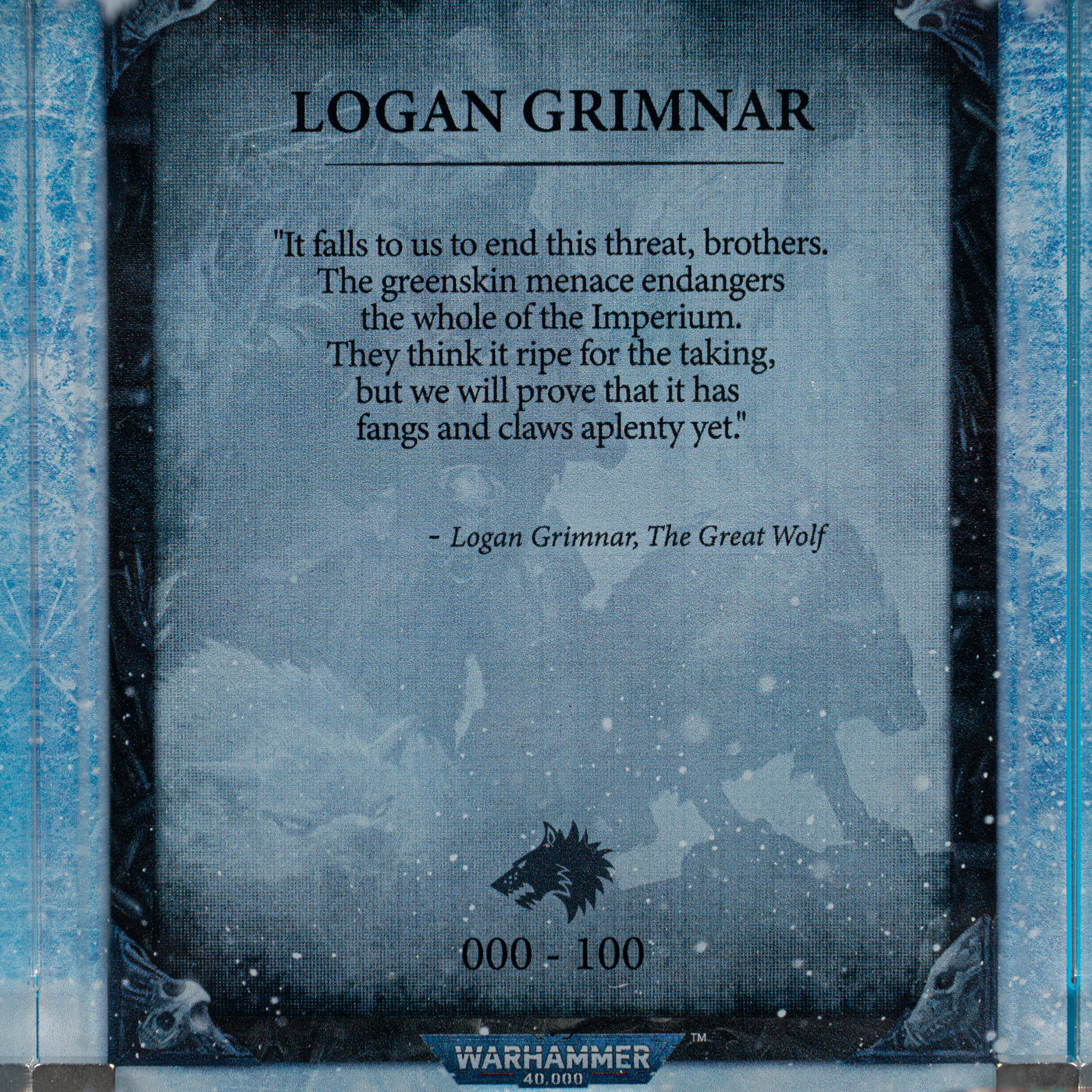 Limited Edition Display Case for Warhammer® 40,000 Logan Grimnar