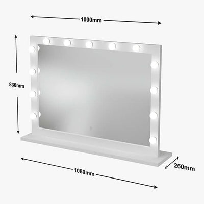 Audrey Hollywood Mirror White 100x80cm