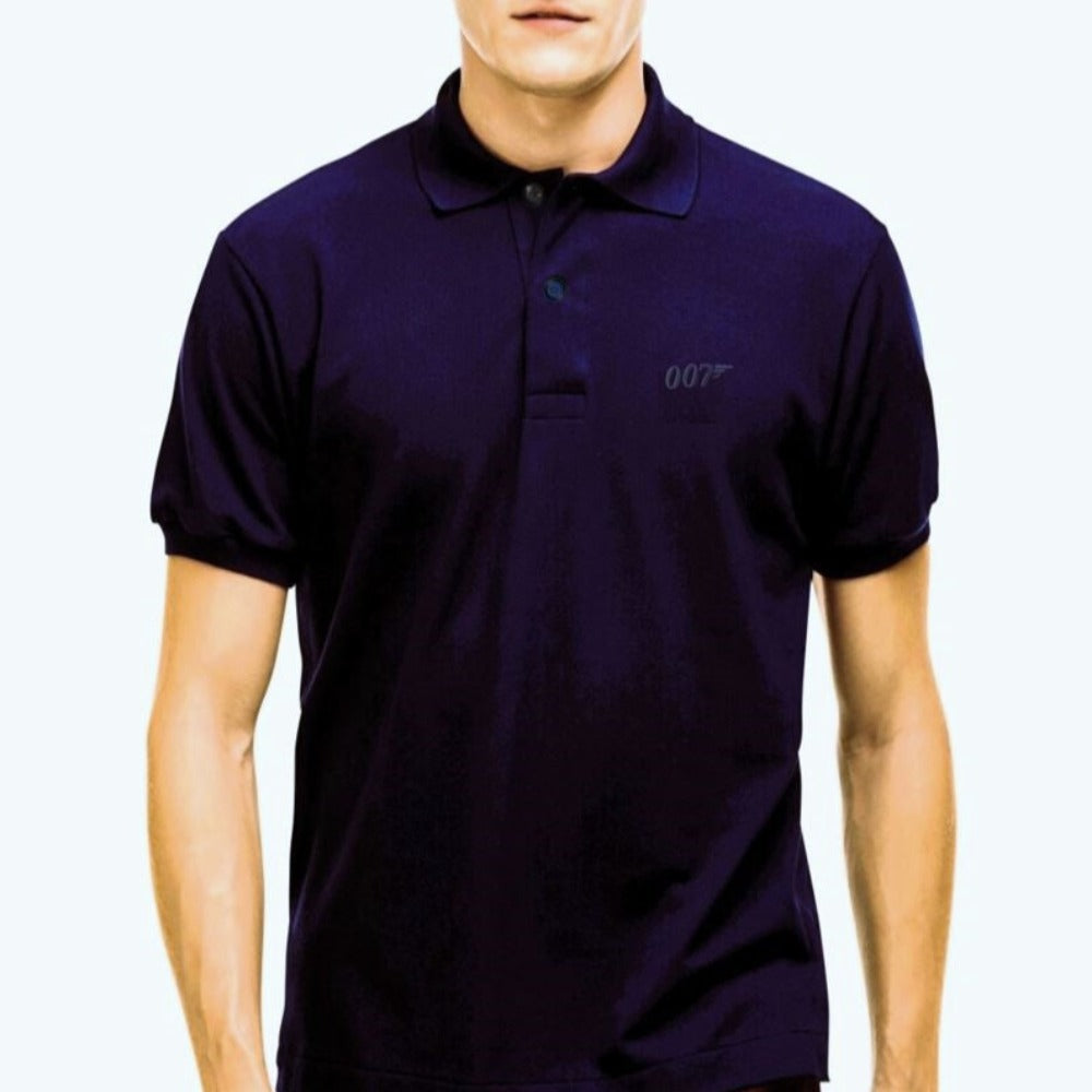 James Bond 007 Embroidered Cotton Polo Shirt - Navy Edition