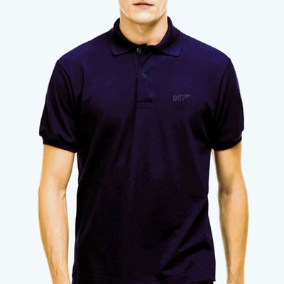 James Bond 007 Embroidered Cotton Polo Shirt - Navy Edition