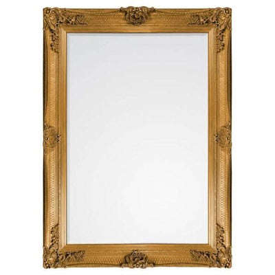 Hand Crafted Wood Framed Mirror-Gold