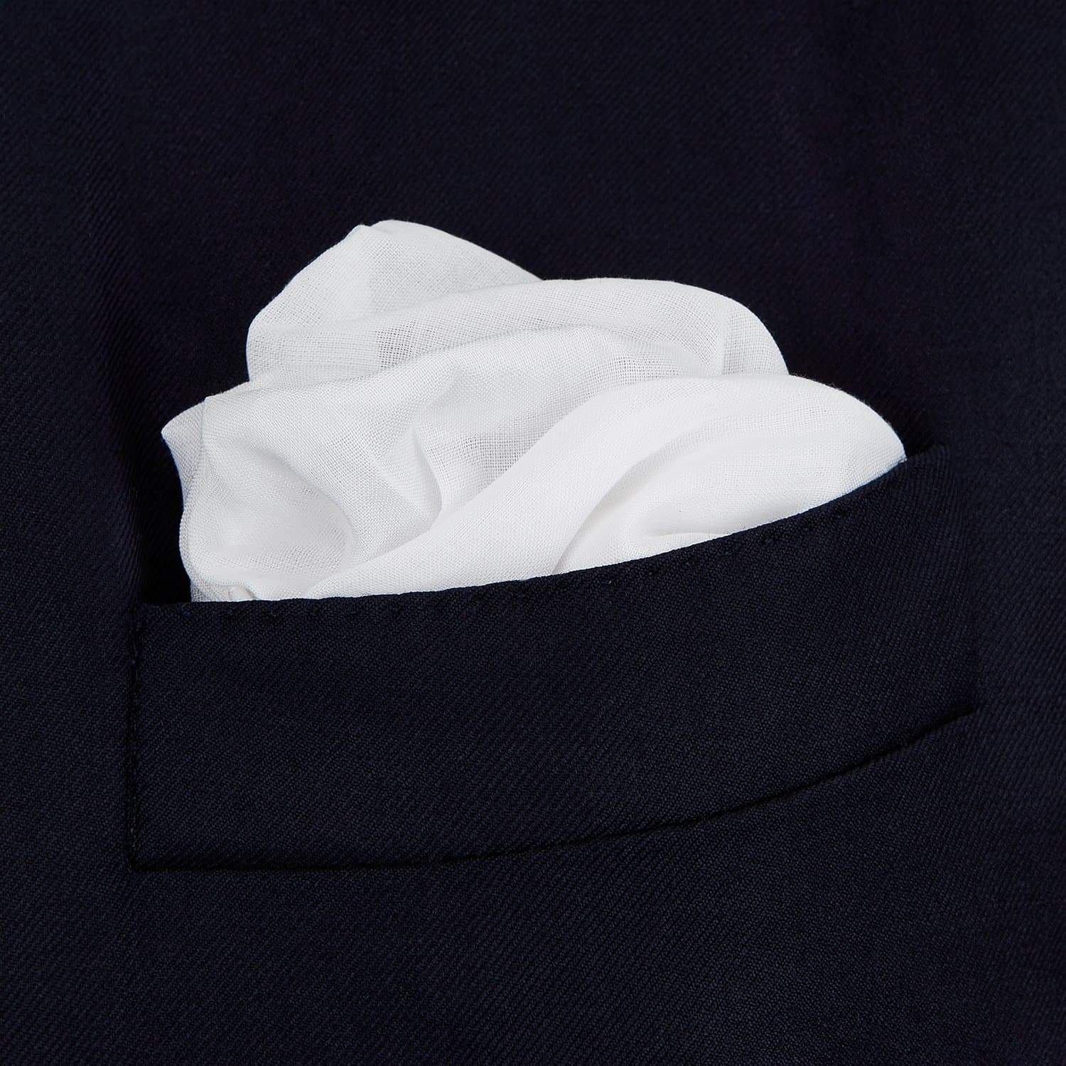 James Bond White Voile Pocket Square - By Turnbull & Asser