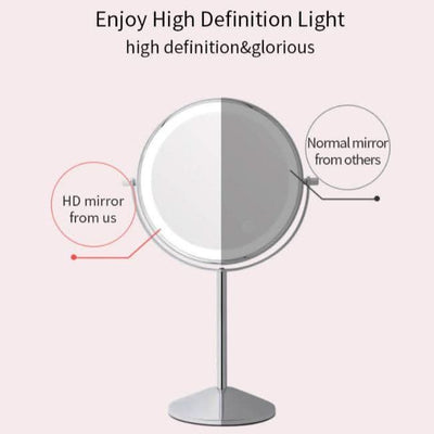 Illuminated Round Cosmetic Mirror Rechargeable Diameter 20cm