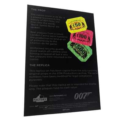 James Bond Casino Plaques Prop Replica - Dr. No Numbered Edition