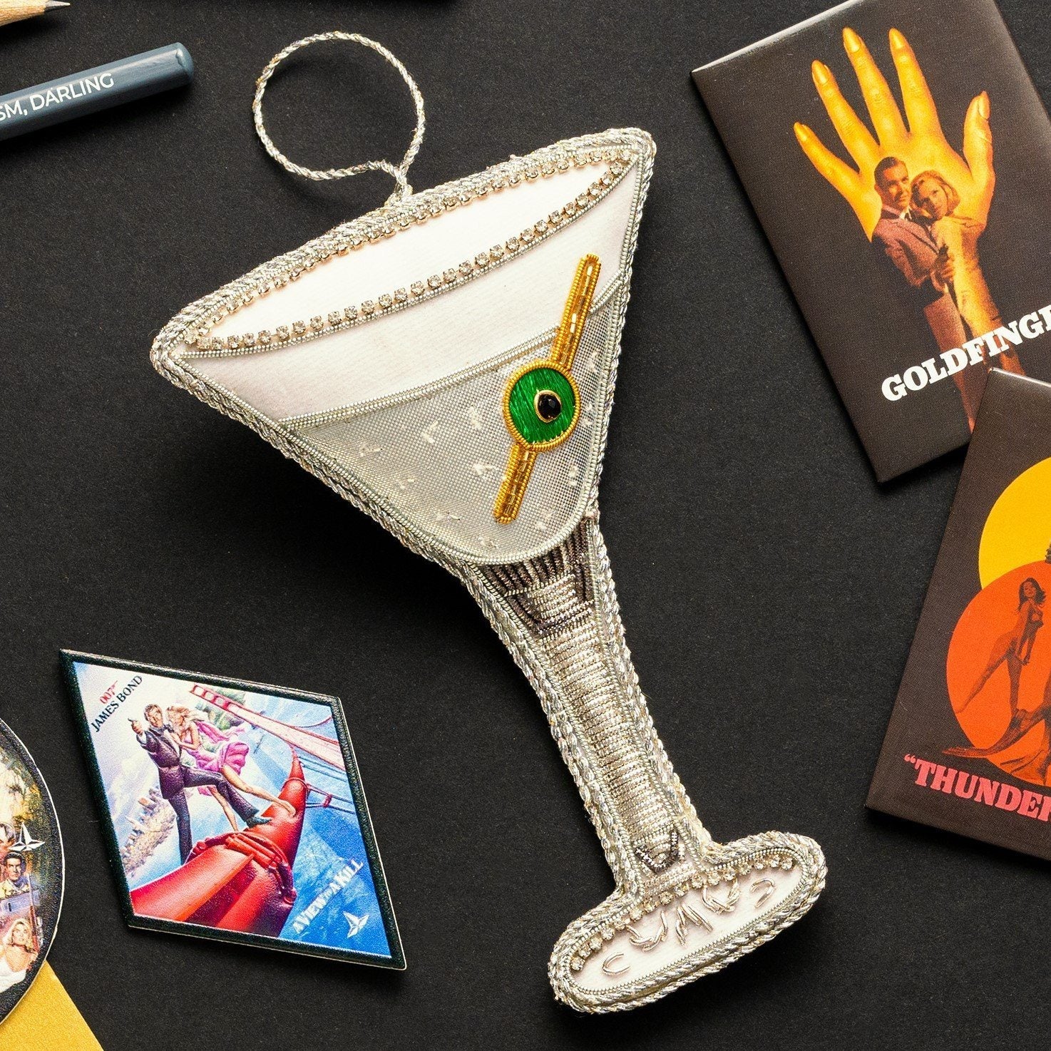 James Bond Martini Glass Tree Decoration