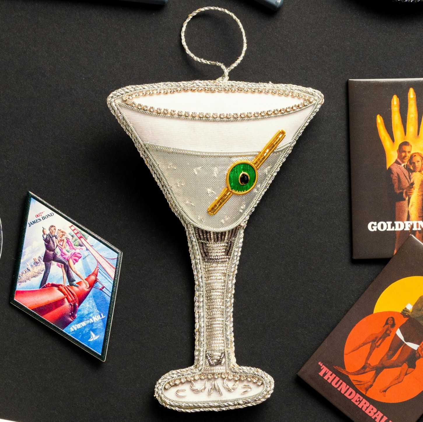 James Bond Martini Glass Tree Decoration