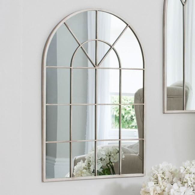 Kelly Vintage Cream Arched Wall Mirror