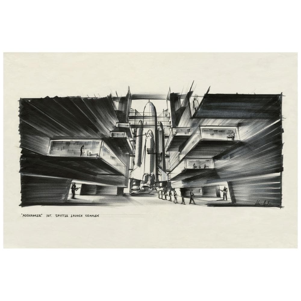 James Bond Ken Adam Space Shuttle Art Print - Moonraker Numbered Edition (Unframed)