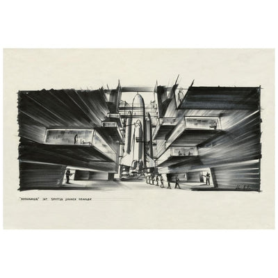 James Bond Ken Adam Space Shuttle Art Print - Moonraker Numbered Edition (Unframed)
