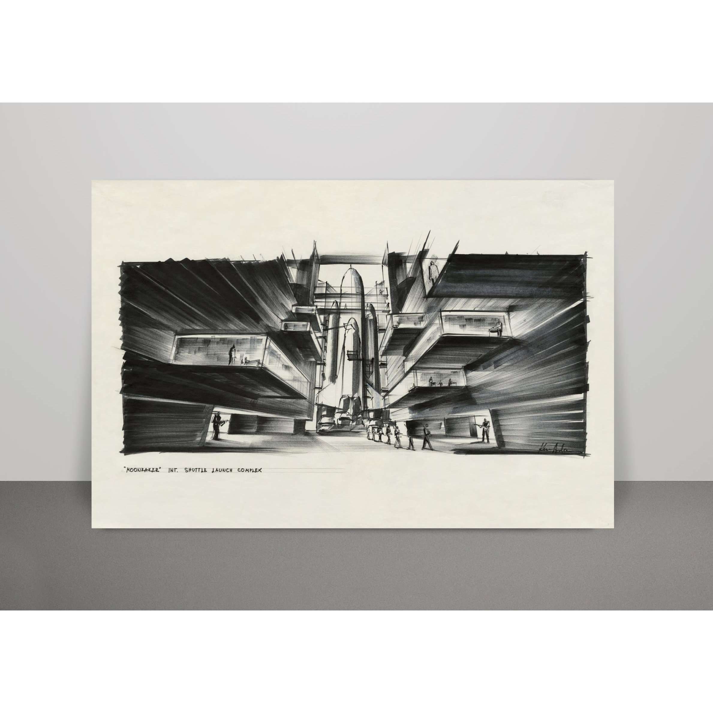 James Bond Ken Adam Space Shuttle Art Print - Moonraker Numbered Edition (Unframed)