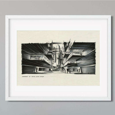 James Bond Ken Adam Space Shuttle Art Print - Moonraker Numbered Edition (Unframed)