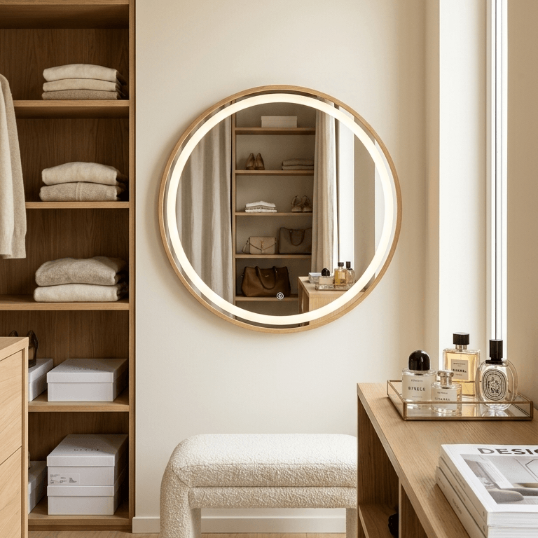 Pre Order End June Florence Round Oak Mirror 60cm