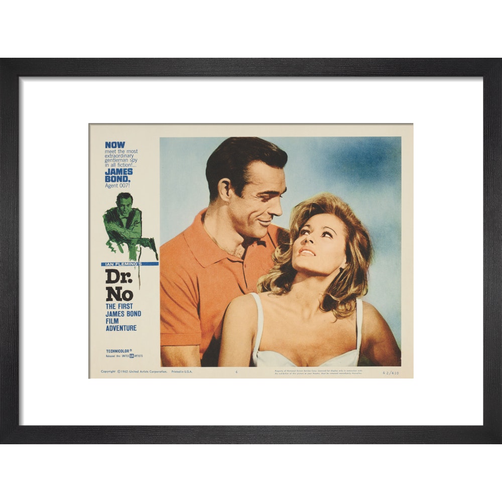 James Bond Dr. No Lobby Card Framed Art Print - By King & McGaw