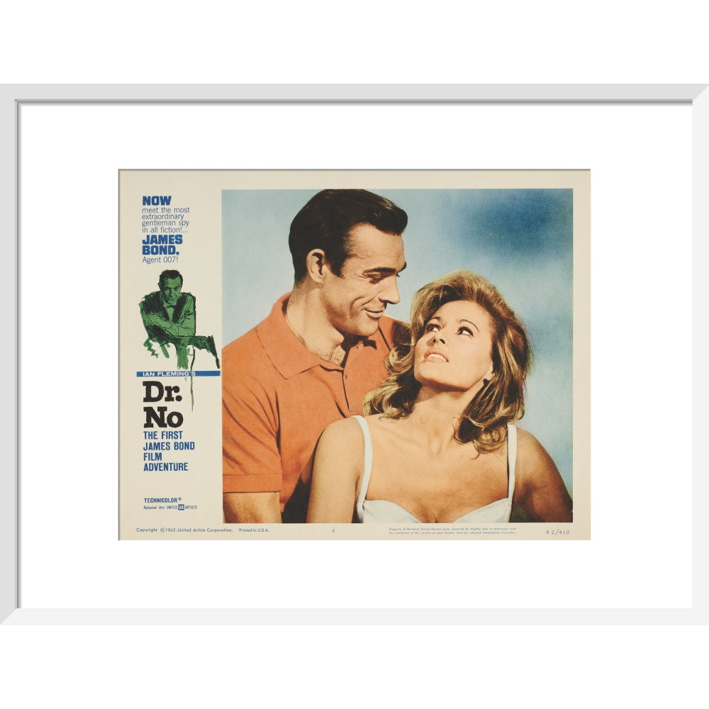 James Bond Dr. No Lobby Card Framed Art Print - By King & McGaw