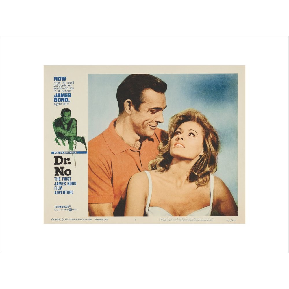James Bond Dr. No Lobby Card Framed Art Print - By King & McGaw