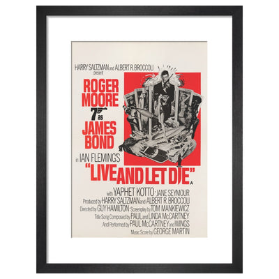 James Bond Live And Let Die Framed Art Print - By King & McGaw