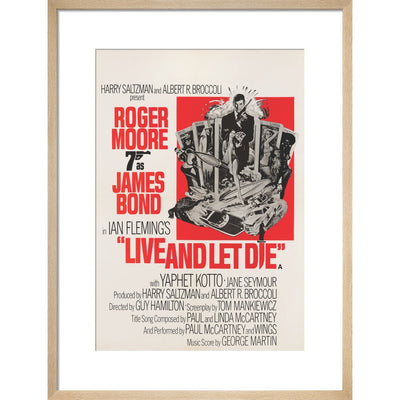 James Bond Live And Let Die Framed Art Print - By King & McGaw