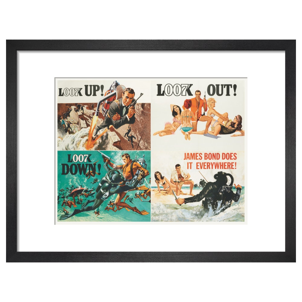 James Bond Thunderball Four-piece Framed Art Print - By King & McGaw