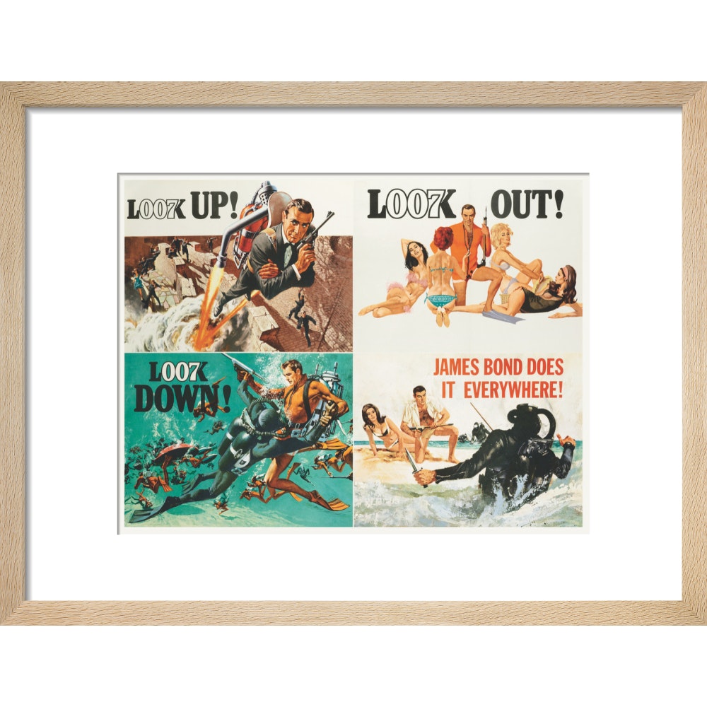 James Bond Thunderball Four-piece Framed Art Print - By King & McGaw