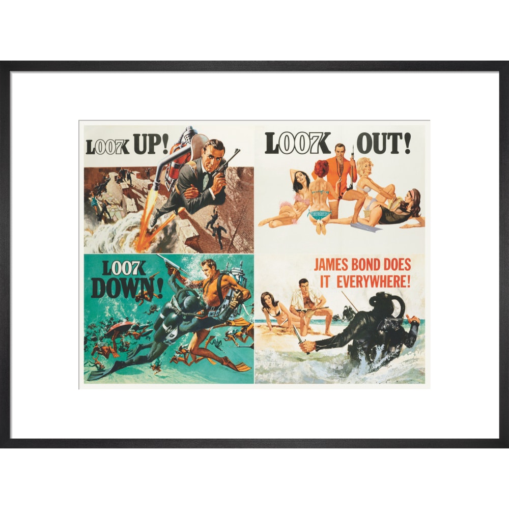 James Bond Thunderball Four-piece Framed Art Print - By King & McGaw
