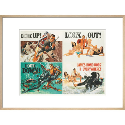 James Bond Thunderball Four-piece Framed Art Print - By King & McGaw