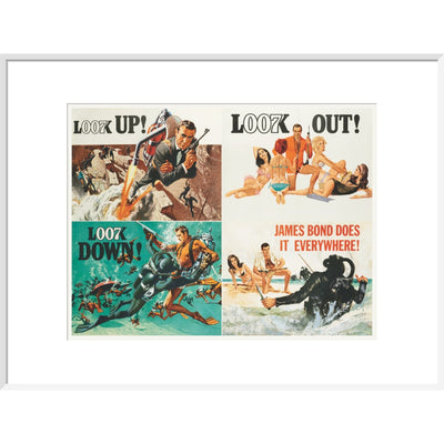 James Bond Thunderball Four-piece Framed Art Print - By King & McGaw