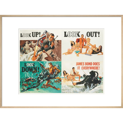 James Bond Thunderball Four-piece Framed Art Print - By King & McGaw