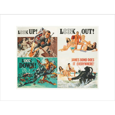 James Bond Thunderball Four-piece Framed Art Print - By King & McGaw