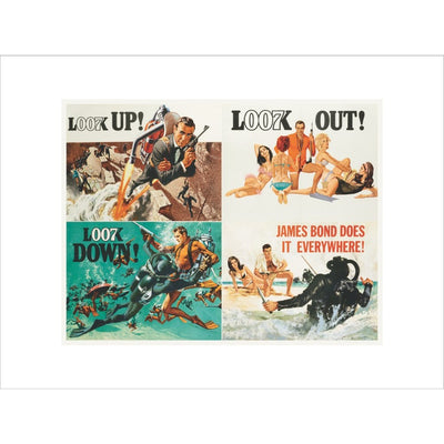 James Bond Thunderball Four-piece Framed Art Print - By King & McGaw