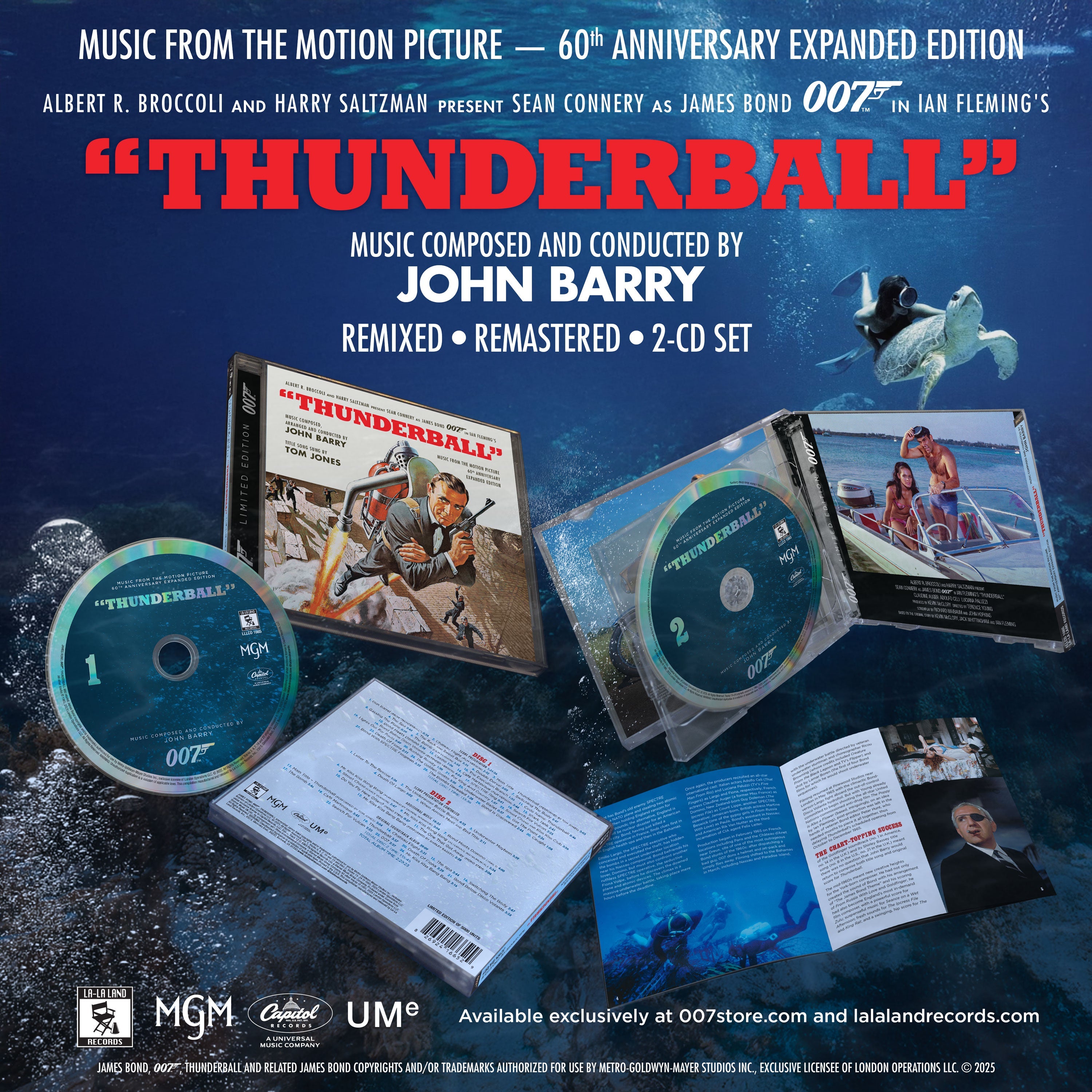 James Bond Thunderball Soundtrack Double CD Set - 60th Anniversary Expanded Remastered Edition