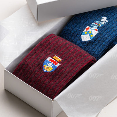 James Bond Two Sock Giftbox - Heraldry Edition - By The London Sock Exchange
