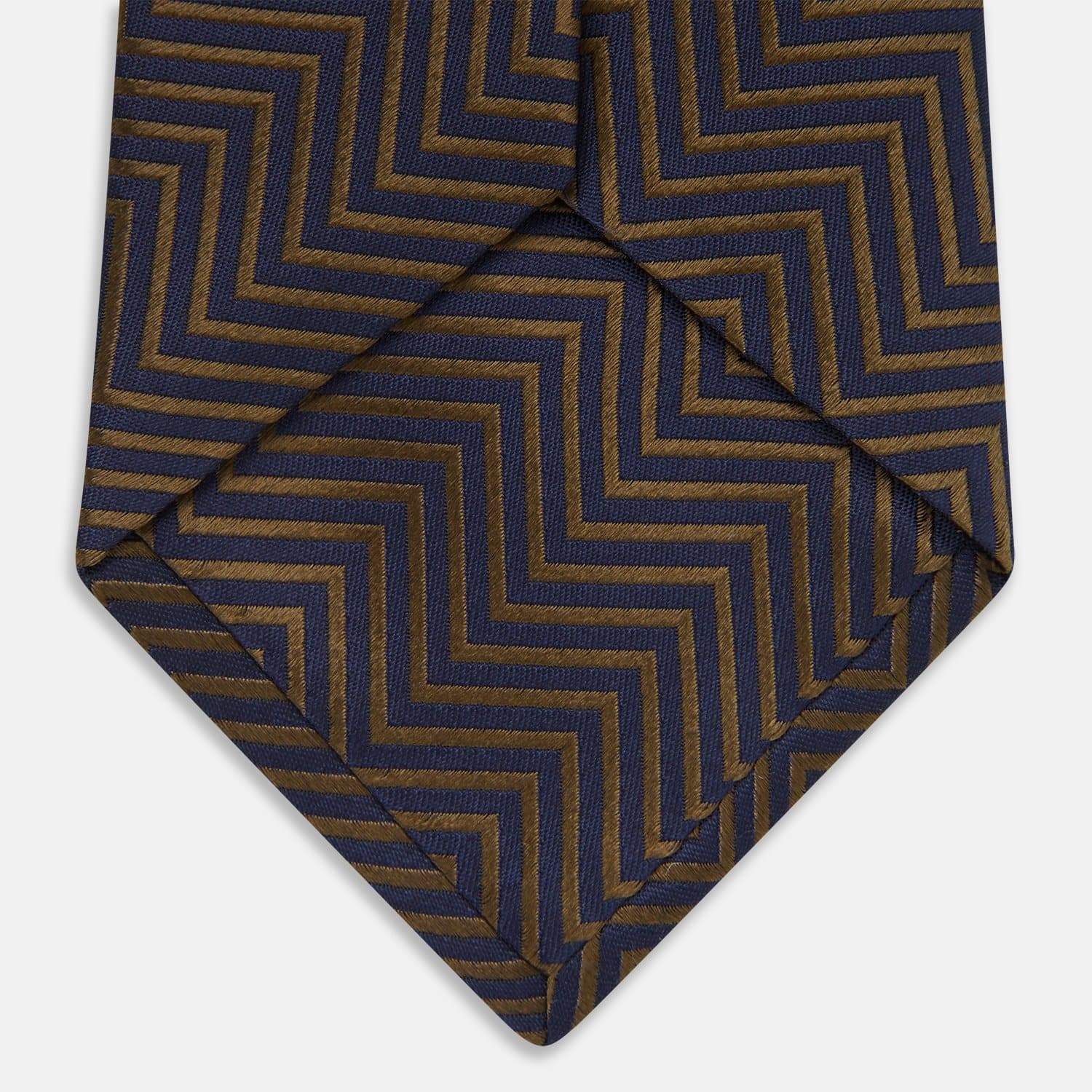 James Bond Zig Zag Silk Tie - The World Is Not Enough Edition - By Turnbull & Asser