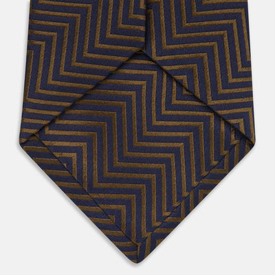 James Bond Zig Zag Silk Tie - The World Is Not Enough Edition - By Turnbull & Asser
